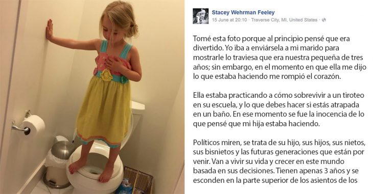 Stacey Feeley es la madre de una pequeña niña de 3 años, quién recientemente decidió publicar la foto de su hija en Facebook con una poderosa leyenda.