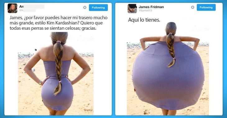 James Fridman se hizo famoso en Twitter por su ingenioso talento con el Photoshop, haciendo "favores" a sus seguidores.