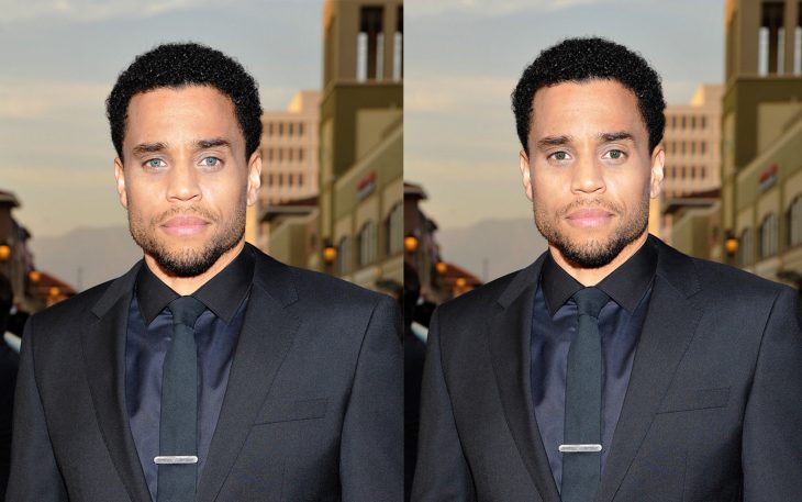 Michael Ealy con los ojos de color azul y luego los ojos en color verde 