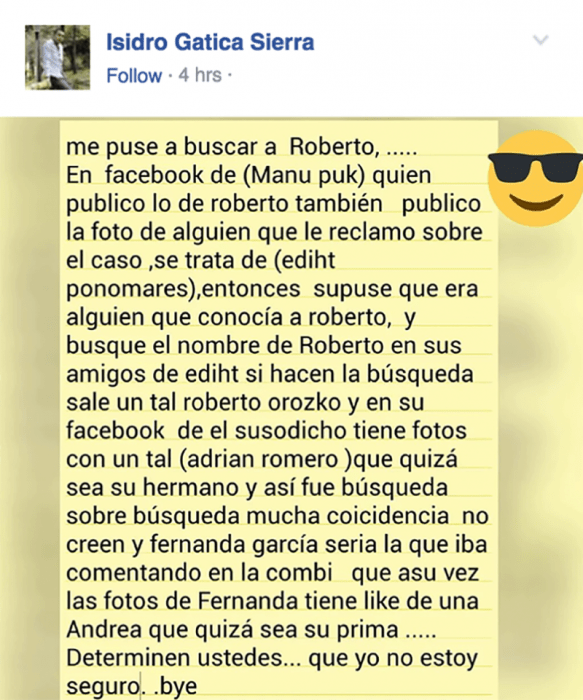 publicación nota de texto con emoticicon de carita feliz y lentes 