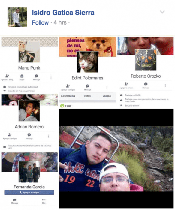 perfiles de facebook y fotografia de dos hombres uno con gorra y lentes 