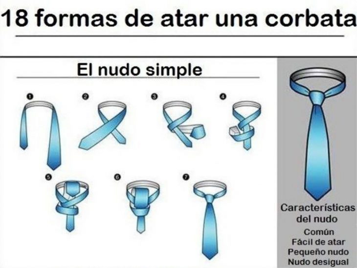 ilustracion guia para hacer nudos de corbatas 