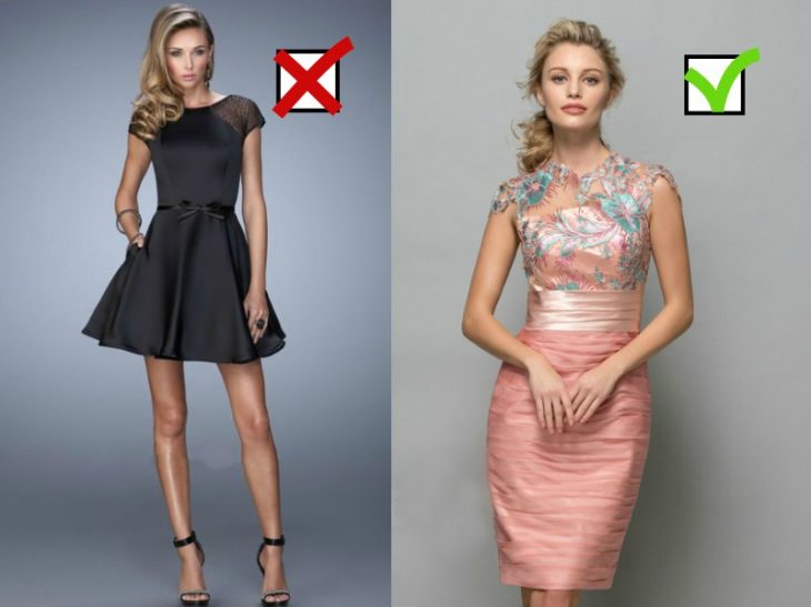 chica de vestido negro y mujer con vestido rosa 