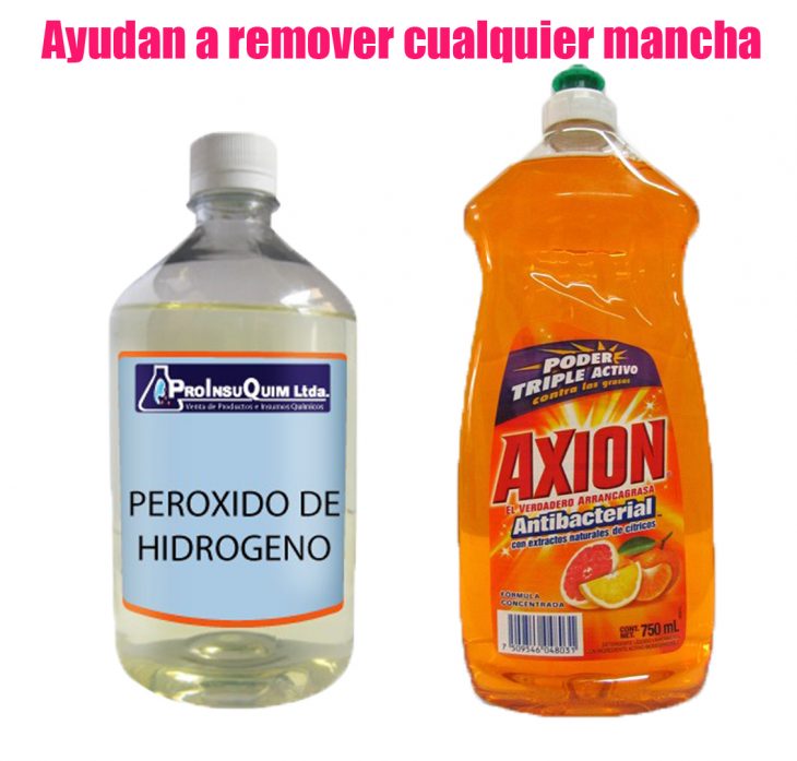 Removedor de manchas casero con jabón y peróxido de hidrogeno