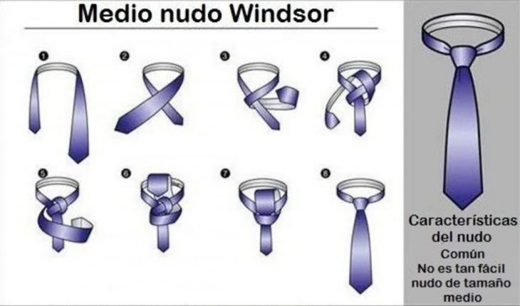 ilustracion guia para hacer nudos de corbatas 