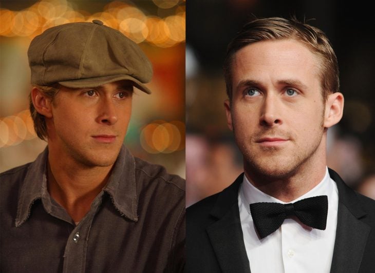 Ryan Gosling con y sin lentes de contacto para el papel de Noah en diario de una pasión