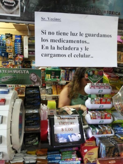 letrero en una tienda