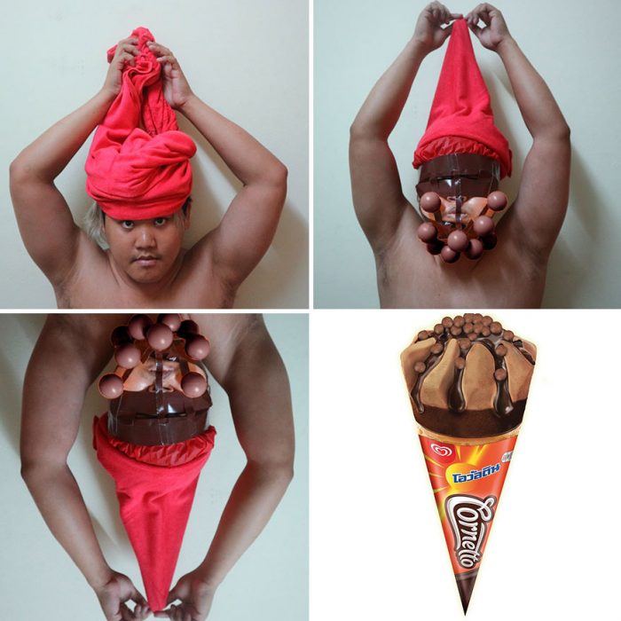 cosplay tailandés disfrazado cono de helado