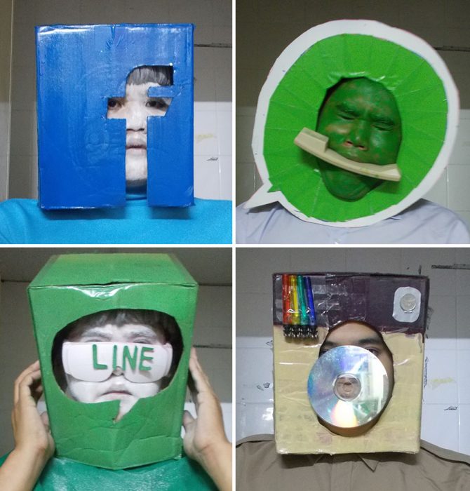 cosplay tailandés disfrazado logos redes sociales