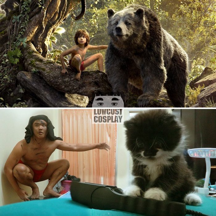 cosplay tailandés mowgli y baloo