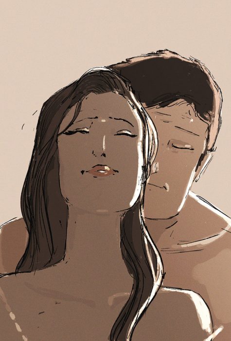 Ilustración pareja en la intimidad 