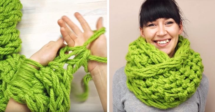Así de fácil puedes hacer una bufanda en 30 minutos
