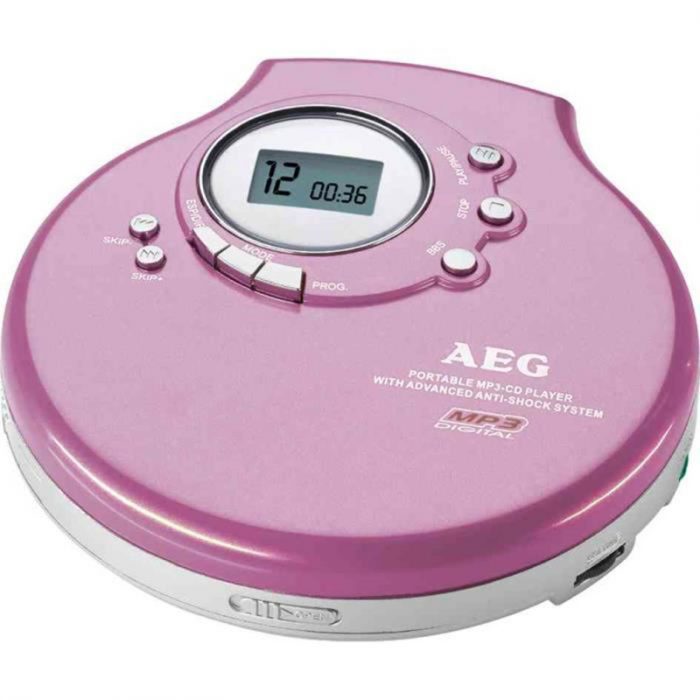 discman reproductor de musica cds rosa 