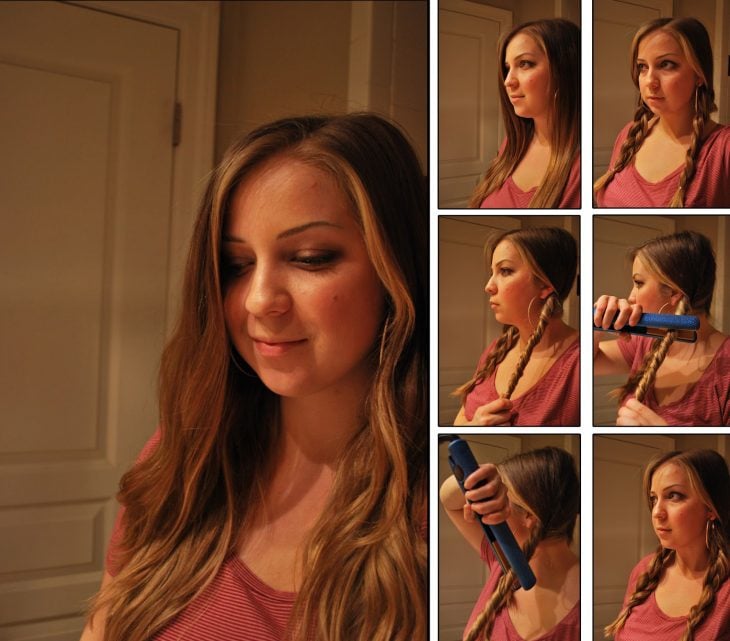 mujer cabello largo ondulado tutorial 