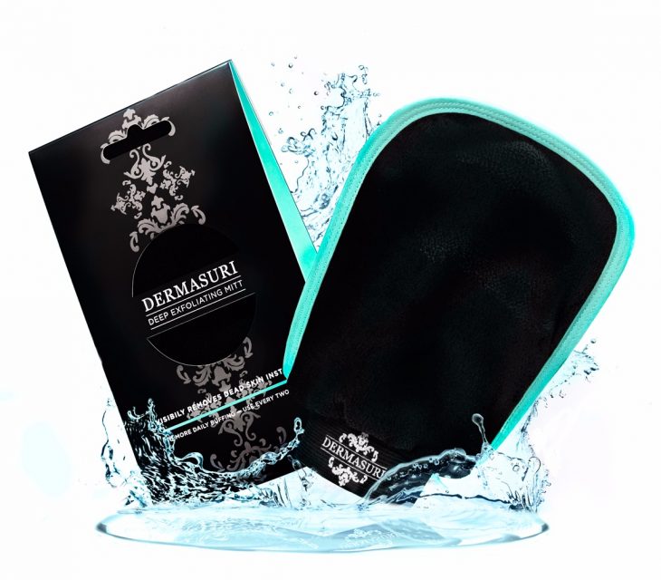 Guante exfoliador para eliminar piel muerta. 