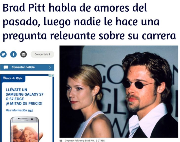 noticia de periodico en linea con foto de mujer rubia y hombre con lentes 