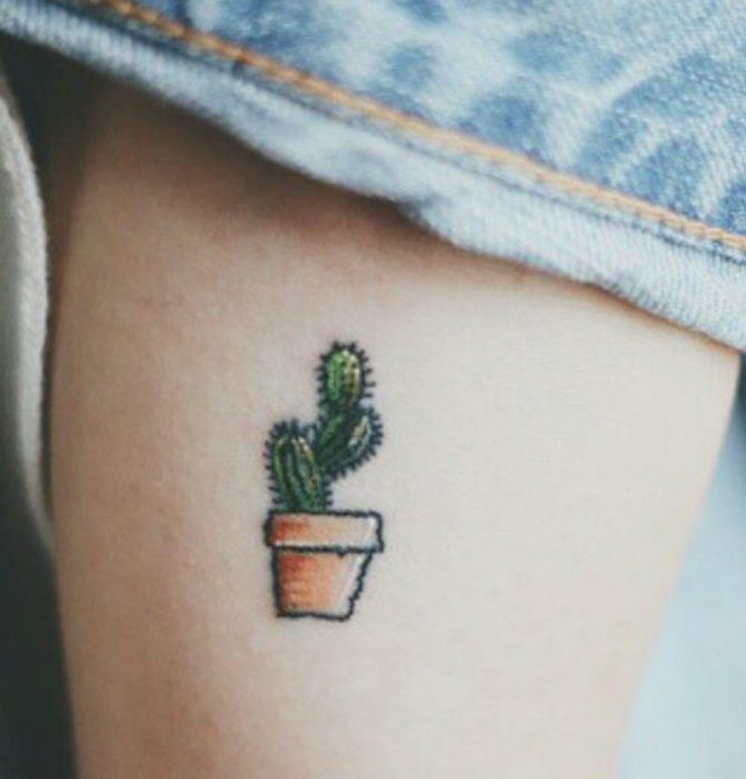 tatuaje de nopal pequeño 