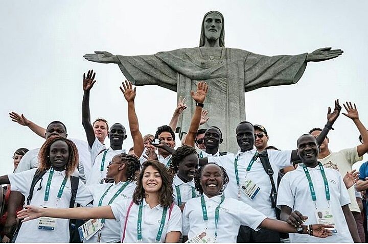 Equipo de refugiados en Río de Janeiro. 