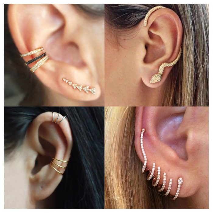 Fotos de oídos con Ear Cuffs. 