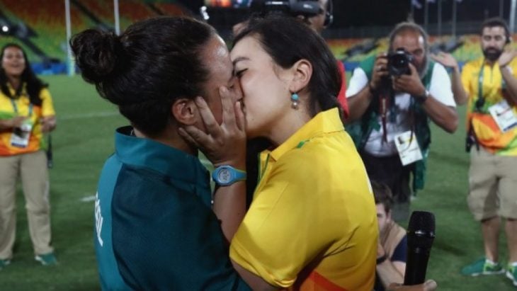 Beso entre mujeres en Río 2016