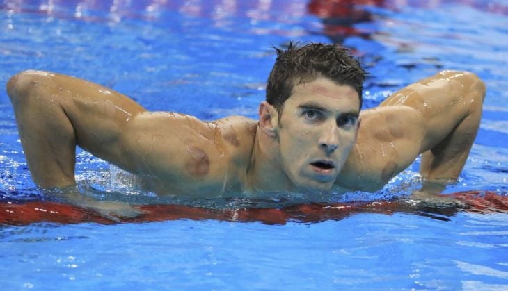 Michael Phelps en la alberca 