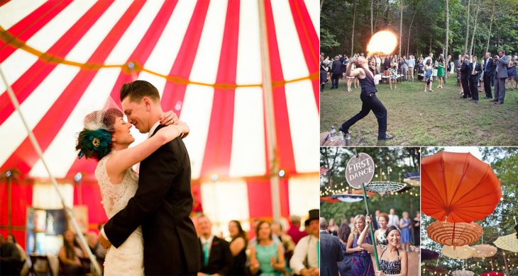 Boda con una temática de circo