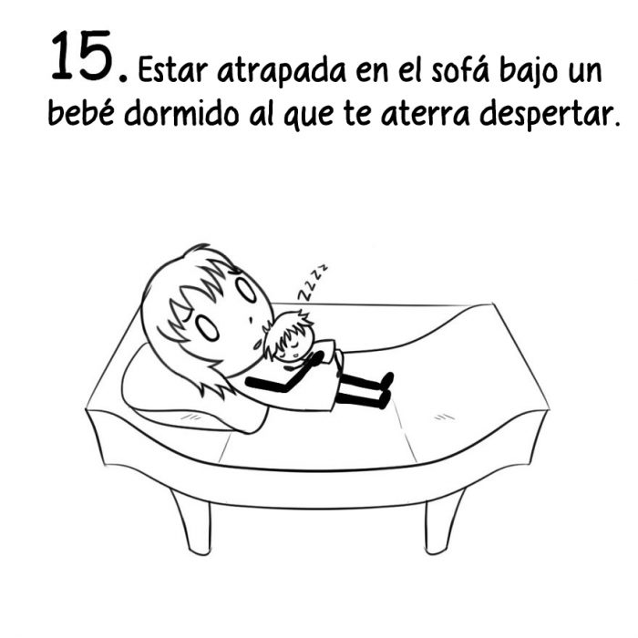 Comic de cosas que sólo los nuevos padres entienden. Durmiendo con el bebé