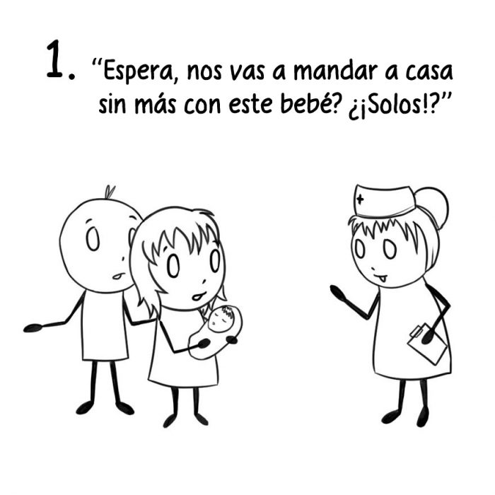 Comic de cosas que sólo los nuevos padres entienden. Recibiendo al nuevo bebé