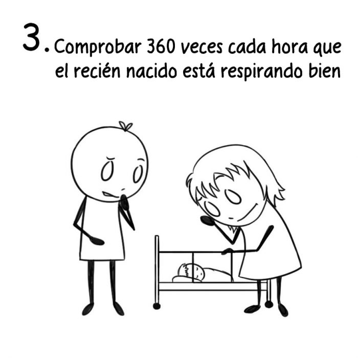 Comic de cosas que sólo los nuevos padres entienden. Comprobar su respiración 