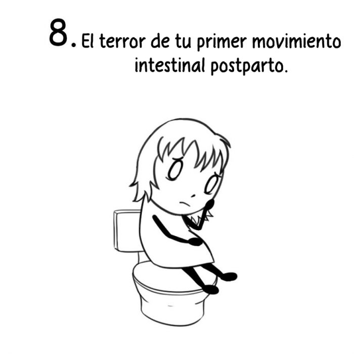 Comic de cosas que sólo los nuevos padres entienden. Mamá en el baño 