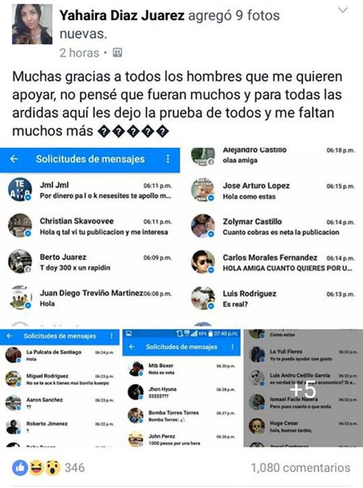 captura de pantalla con mensajes de inbox 