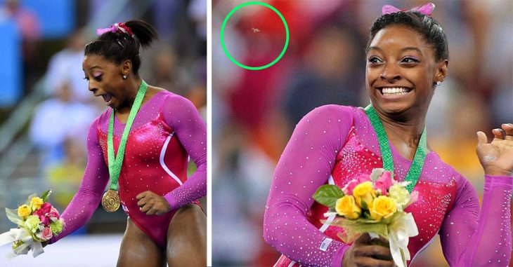 El video de Biles huyendo de una abeja en una entrega de medallas