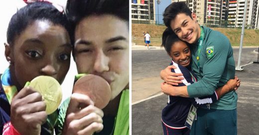 la gimnasta Simone Biles se lleva el corazón de gimnasta brasileño