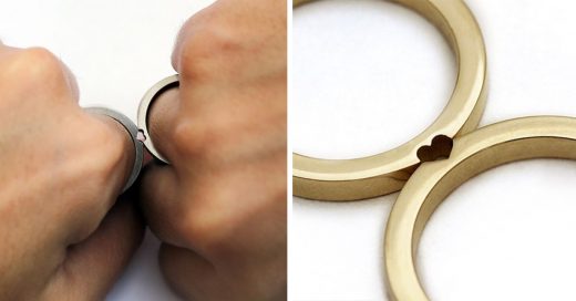 Estos anillos de boda se convierten en uno solo cuando se unen