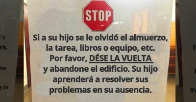 “Si su hijo olvidó algo, dese vuelta”, es el mensaje que está causando polémica en Internet