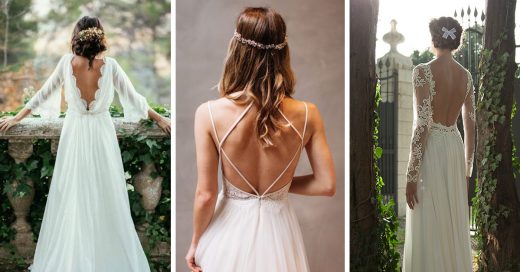 vestidos de novia con escote en la espalda que seguramente amarás