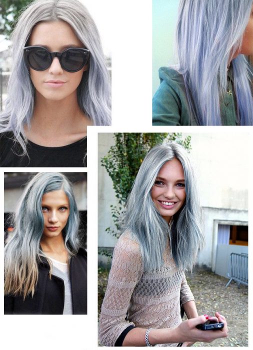 Fotografías de muchachas con cabello gris.