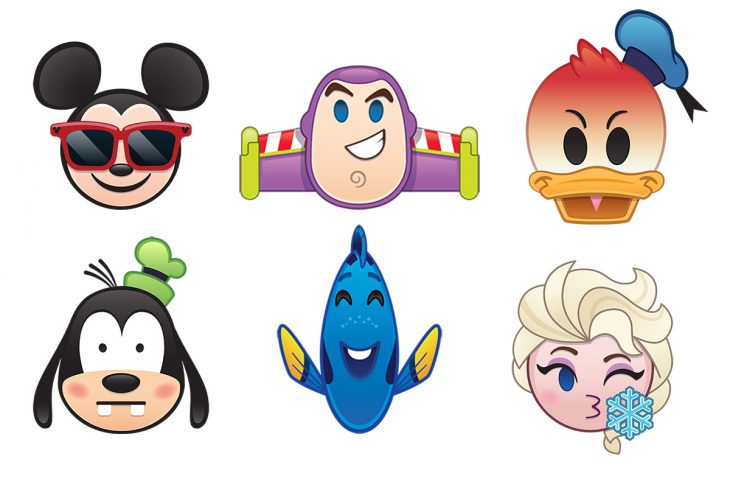 Personajes de Disney como emojis. 