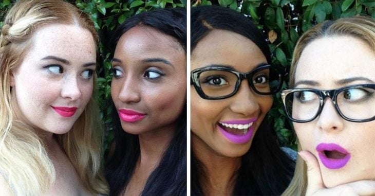 Estas dos chicas prueban el mismo lipstick con su diferente tono de piel y el cambio es impresionante