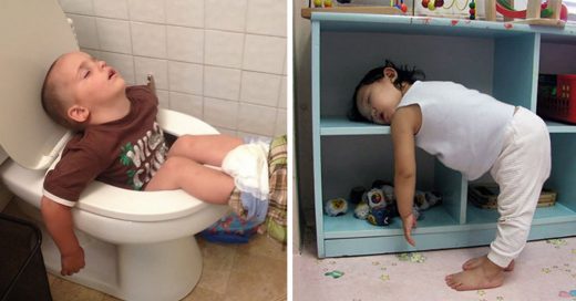 Estas fotos muestran que los niños pueden dormir donde sea