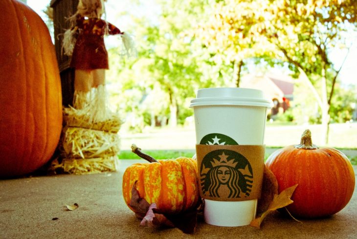 vaso de cafe con calabaza strabucks