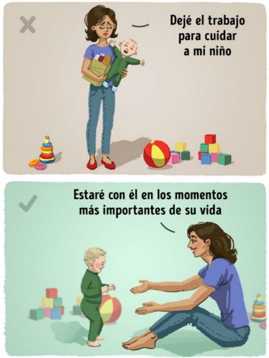 ilustraciones mujer en el suelo jugando con bebé 