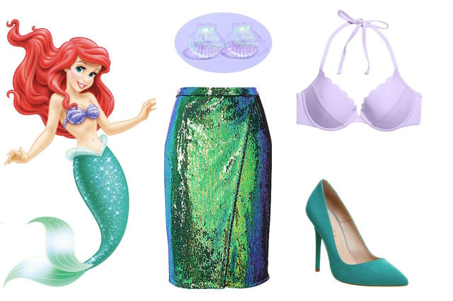 Falda y bikini para hacer un disfraz inspirado en Ariel 