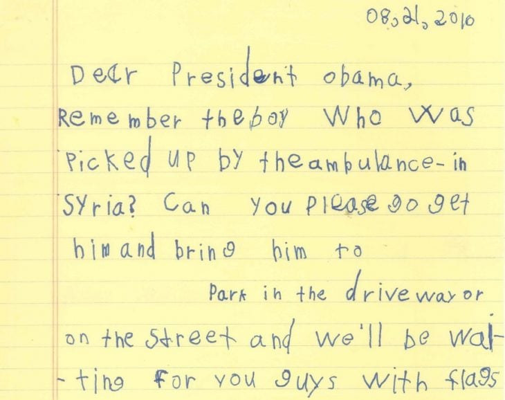 carta de un niño a Obama