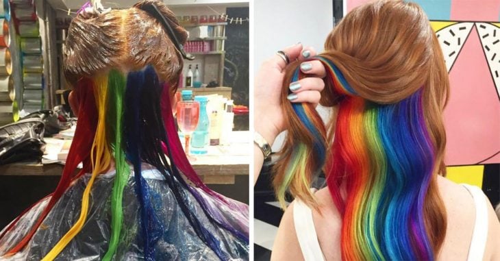 Las chicas están enloqueciendo con la nueva tendencia en Instagram: ¡El cabello arcoíris oculto!
