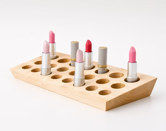 Organizador de lipsticks de madera 