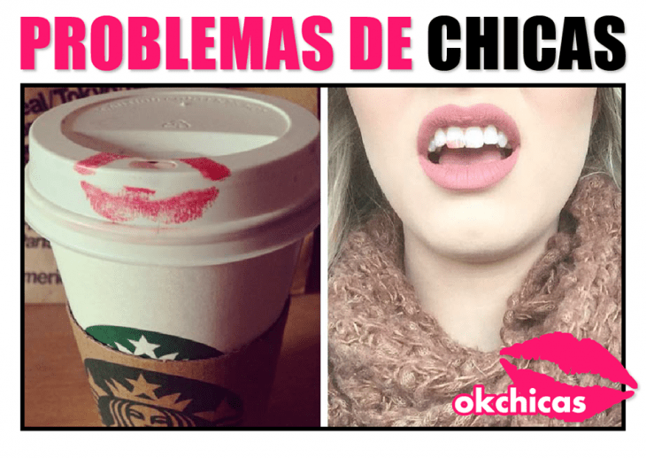 Marca de labial en el vaso. 