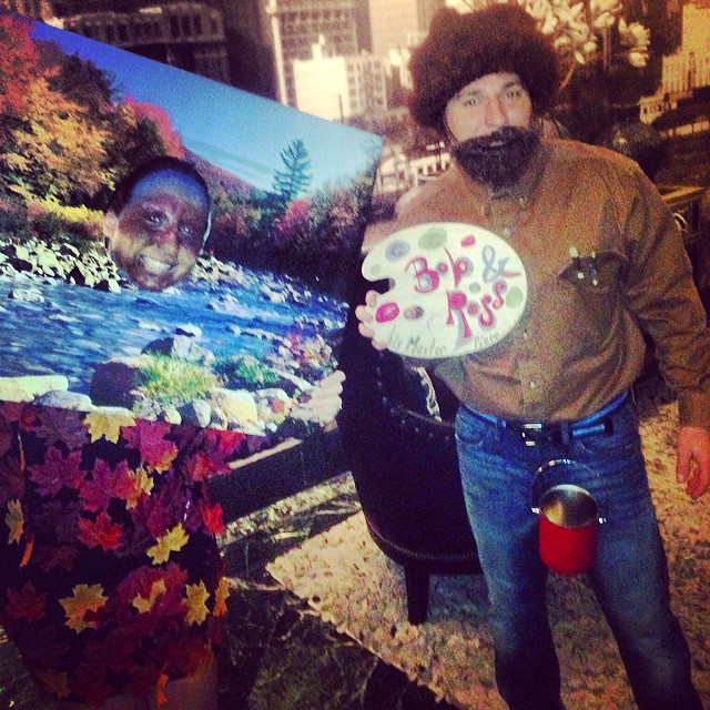 Bob ross y un arbol feliz