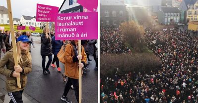 Las mujeres de Islandia alzan la voz y se unen para exigir igualdad en sus derechos laborales