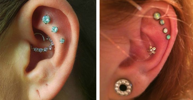 Piercings de constelaciones en la oreja es la tendencia